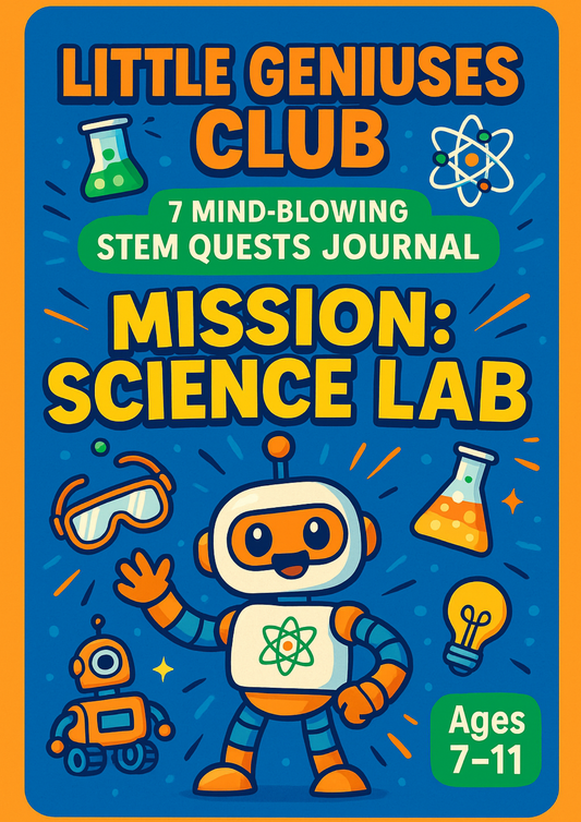 🔬 Little Geniuses Club – 7 mind blowing STEM Quests Journal - Mission: Science Lab